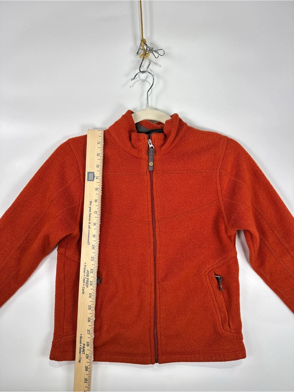 REI Co-op Full Zip Fleece Jacket Mock Neck Rust Orange Size S